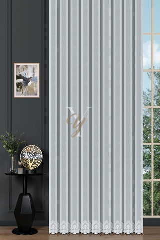 2506-1 Etek Tül Perde V-fikse Ekru