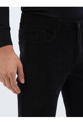 Kip Siyah Dokuma Slim Fit Kadife Casual Pamuk Karışımlı Pantolon 687357 Siyah