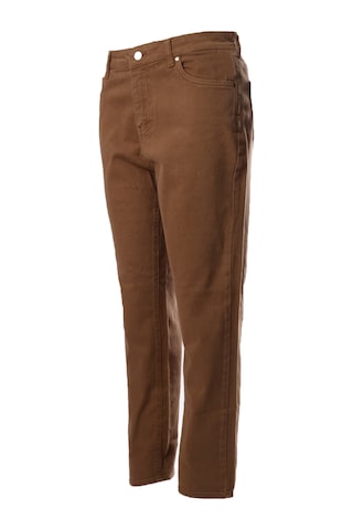 Faik Sönmez Minimalist Kadın Pantolon - Regular Fit Midi Kahve