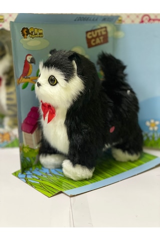 Oyuncak Boncuk Kedi Sesli Hareketli Miyavlıyan Oyuncak Kedi