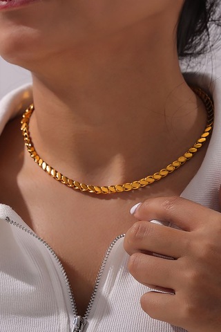 Chavin Gold Parlak Halep Zincir Bayan Kolye Ev05sr Altın