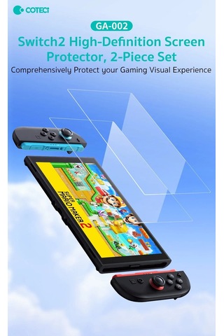 Cihaz Camı Ekran Parçası Oyun Koruma Coteci Nintendo Switch 2 2'li Hd Temperli Cam Koruyucu Seti