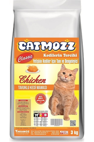 Catmozz Classic Tavuklu Yetişkin Kedi Maması 3 KG