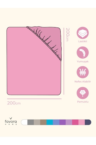 Favora Battal Boy Lastikli Penye Çarşaf - Pudra