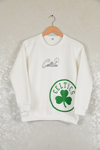 Çocuk Boston Celtic Oversize Baskılı Pamuklu Uzun Kollu Bisiklet