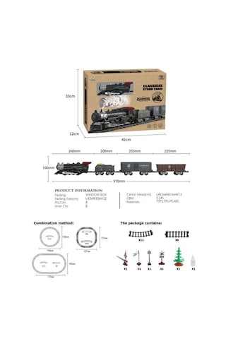 Tren Işıklı Sesli Buharlı Oyuncak 1987 Tren Klasik 28 Parça