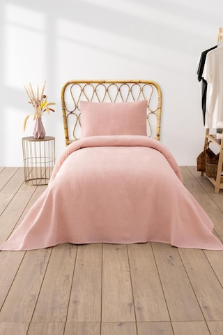Waffle Tek Kişilik Pike Seti Pudra 160x220 Cm Genel