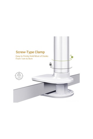 Singree 27,5" Esnek Tablet & Telefon Tutucu - 700g Taşıma Kapasiteli, 360 Dönebilen Ayaklı Masaj Ve Mutfak Kullanımı İçin Beyaz