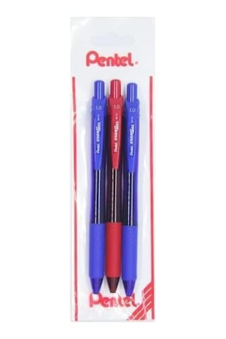Energel 1.0 Mm Likit Roller Kalem 2xmavi/1xkırmızı 3&apos Lü Set -