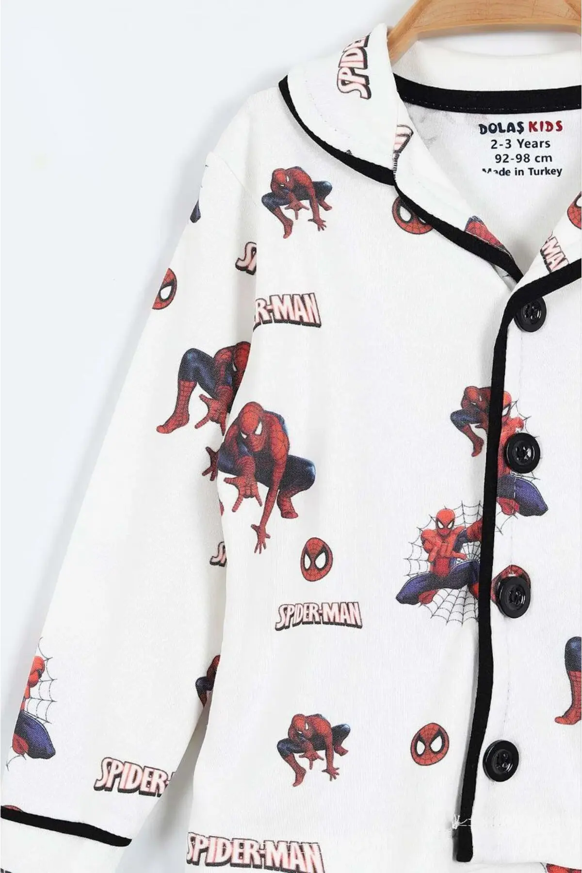 Dolaş Kids Örümcek Adam Lisanslı Çocuk Pijama Takımı Beyaz