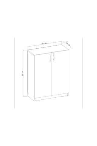 Beyaz Akıncı Ayakkabılık 4 Raflı 90x70x33