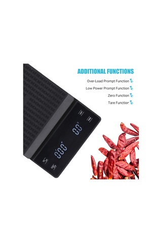 Youtek Siyah Ev Ve Mutfak Dijital Terazi - 0.3-3000g Hassasiyet, Su Geçirmez, Arka Işık, Otomatik Kapanma, Pil Yok Siyah