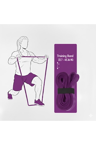 Çeşitli Kg Direnç Bantları, Gym Barfiks Direnç Bandı, Kas Geliştirme Direnç Bandı, Pilates Egzersiz Bandı Mor
