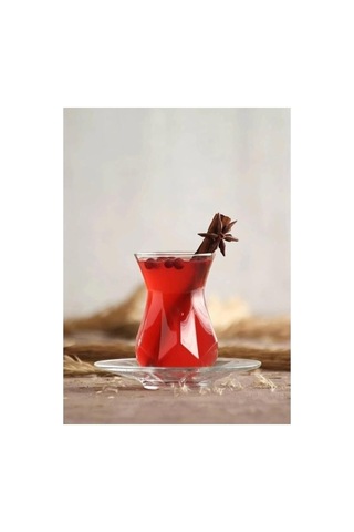Alya 12 Parça Çay Seti, Cam, 220 Ml, Beyaz, 6 Kişilik Çok Renkli