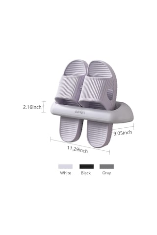 Konesam Küçük Boy Gri Abs Terlik Rafı - Duvar Montajlı, Deliksiz Kurulum, Çok Amaçlı Organizer, Banyo/ev Kullanıma Uygun Diğer