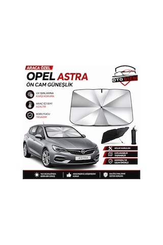 Opel Astra Şemsiye Tip Ön Cam Güneşliği Katlanabilir Uv Korumalı Araç Cam Güneşlik