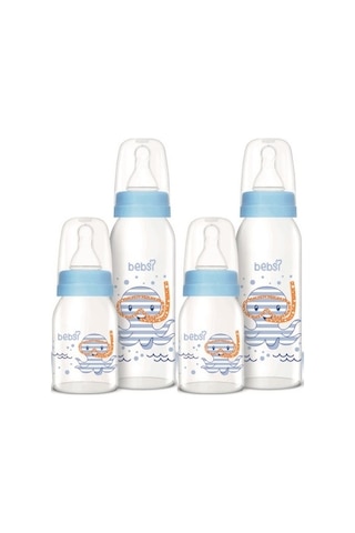 Bebsi Cam Biberon Seti Mavi 250ml+125ml 2 Li Set