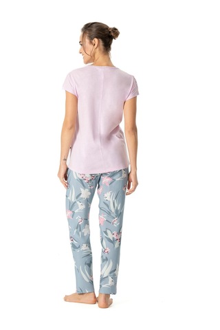 U.S. Polo Assn. U.s Polo Assn. 17045 Kadın Kısa Kollu V Yaka Pijama Takımı-pembe Pembe
