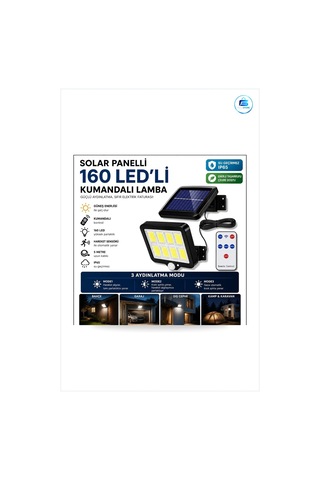 Solar Bahçe Aydınlatması Güneş Panelli Led Kumandalı Hareket Sens