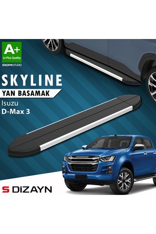 S-dizayn Isuzu D-max 3 Skyline Aluminyum Yan Basamak 203 Cm 2019 Üzeri A+ Kalite