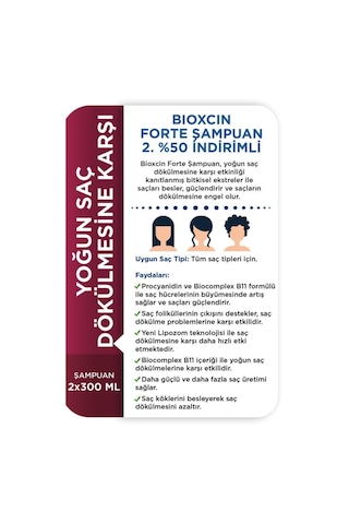 Saç Dökülmesine Karşı 2'li Şampuan 300 Ml