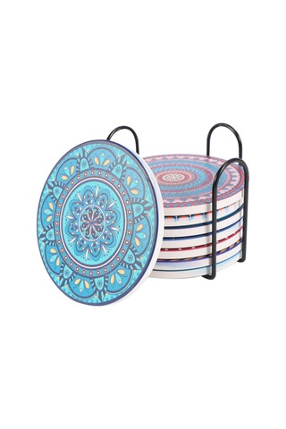 İçecekler İçin Bardak Altlıkları, Ahşap Masa İçin 8 Adet Emici Taş Bardak Altlıkları Çok Renkli