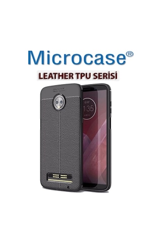 Microcase Motorola Moto Z3 Play Leather Tpu Silikon Kilif + Cam 272914155 - Seçenek / Cam Koruma-Cam Istemiyorum