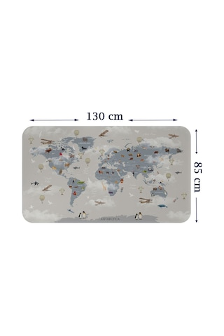 Eğitici Dünya Haritası Dünya Atlası Çocuk Ve Bebek Odası Duvar Sticker-85x130-3826 Çok Renkli
