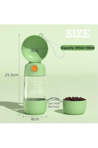 Kedi Köpek Evcil Hayvan Portatif Seyahat Amaçlı Suluk Ve Mama Kabı - 400 Ml + 180 Ml