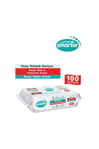 Smarter Beyaz Sabun Kokulu ve Karbonat Katkılı Yüzey Temizlik Havlusu 100'lü