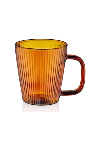 The Mia Striped Borosilikat Cam Kupa Amber 130 Ml