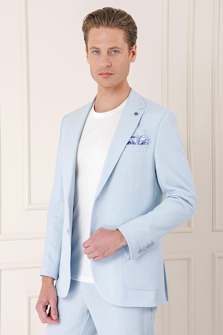 Efor Comfort Fit Çift Yırtmaç Balıksırtı Dokuma Pamuk Casual Mavi Ceket C 672 Mavi