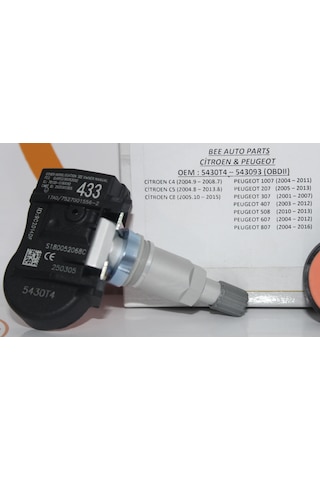 Citroen & Peugeot Grubu Araçlarla Uyumlu Lastik Basınç Sensörü Oem: 5430t4 / 543093 1 ADET
