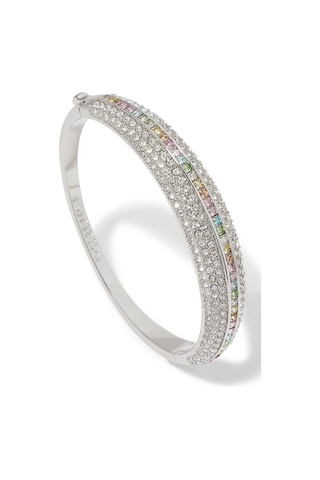 Pave Bracelet, Gökkuşağı Taşlı Kadın Bileklik Gümüş