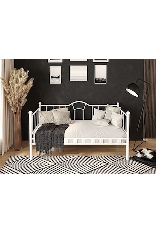 Kamelya Sedir Metal Karyola - 100 X 200 Cm - Beyaz 100 X 200 Cm