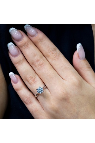 1 Karat E Renk Pırlanta Vintage Tektaş Yüzük-hrd Sertifikalı