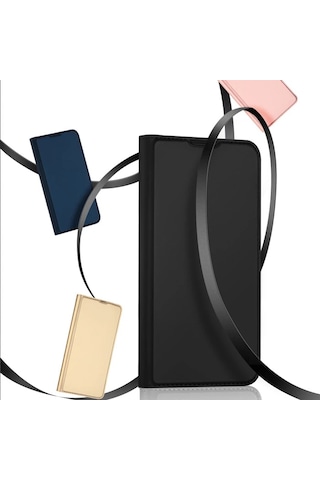 Dux Ducis iPhone Uyumlu 14 Pro 13 Pro 6.1inç Kılıf Kapaklı Flip Cover Kılıf Skinpro Series- 5775 Siyah