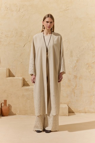 Aker Naturel Brode Detaylı Kimono Naturel Naturel