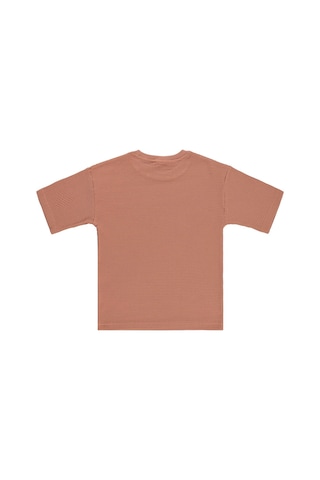 Civil Boys Basic Waffle 10-13 Yaş Tişört - Pudra Koyu Somon