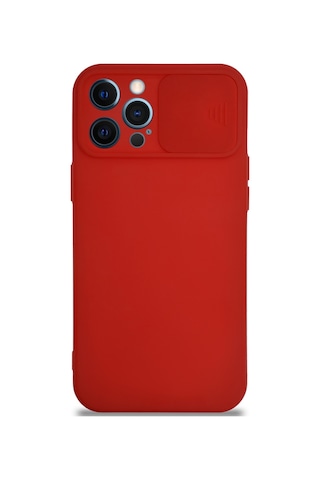 Apple Uyumlu iPhone 12 Pro Max Kapak Kamera Korumalı Sürgülü Renkli Silikon Kılıf