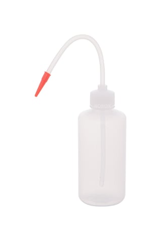Borox Plastik Piset PE Plastik Uzun Form Renkli Yıkama Şişesi Şeffaf 250 ML
