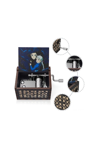 Tenfowee "howl In Yürüyen Şatosu El Kurgulu Müzik Kutusu Merry Go Round Melodisi İle Özel Hediye Siyah Şato " Siyah 2