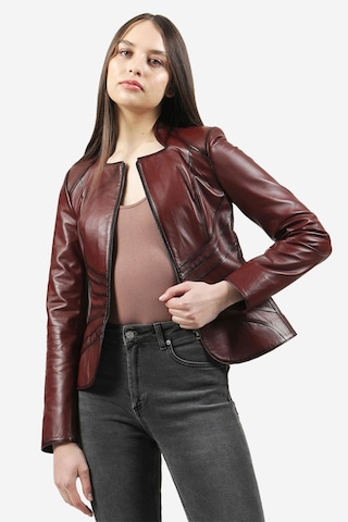 Dericlub Yb2157 Gerçek Deri Kadın Mont Ök.bordo