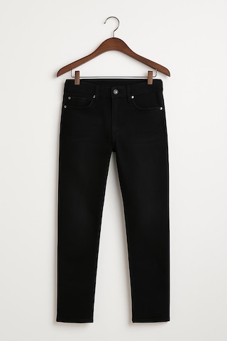 Erkek Slim Fit Dar Paça Esnek Likralı Denim Jeans Kot Pantolon - 7408 Siyah