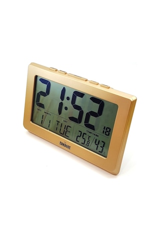 Enarose 1708 Diijital Duvar-Masa Saati Alarm- Isı-Nem Ölçer Gold