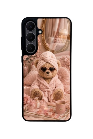 Samsung Uyumlu S25 Fe Pink Teddy Spa Tasarımlı Glossy Telefon Kılıfı Pembe