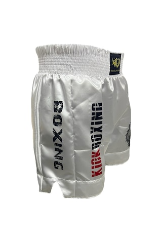 Dijital Baskılı Kick Boks Şortu - Antrenman Ve Müsabaka Şortu Beyaz