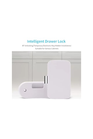 Springsun Akıllı Bluetooth Çekmece Kilidi - Yapışkanlı, Şifresiz, Uzun Ömürlü