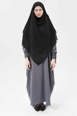 Altobeh Hazır Pratik Şifon Üç Katlı Peçeli Üçgen Hac Umre Şalı Sufle Hijab Nikap Siyah