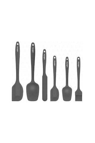 Dayanıklı Yanmaz Yapışmaz Silikon Spatula Seti 6 Parça Gri Genel